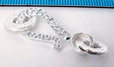 1x BRIGHT STERLING SILVER HAMMER EYE S HOOK CLASP BEAD 37mm #1775 • $8.29