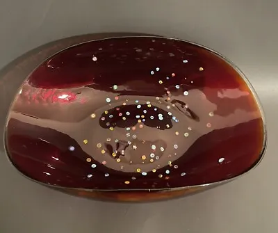 Yalos Casa Murano 16 In Millefiori Red Glass Folded Centerpiece Bowl-signed. • $135