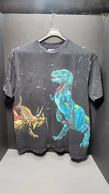 Vintage Hanes Beefy T 1993 Harlequin Nature Graphics T Rex Dinosaur XL Made USA • $54.99