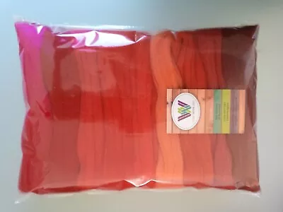 Red Set* Pure Merino Wool For Needle And Wet Felting Packs Of 30 60 Or 90 G • £4.60