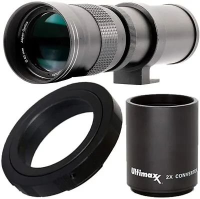 Ultimaxx 420-800mm/840-1600mm F/8 Telephoto Zoom Lens For Canon 90D 80D 70D 77D • $61.95