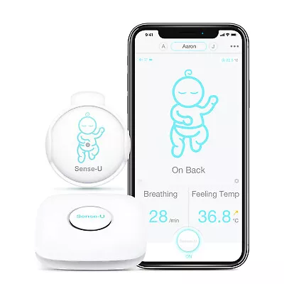 Sense-U Baby Monitor 3: Breathing Movement Body Temperature Rollover(Anywhere) • £191.99