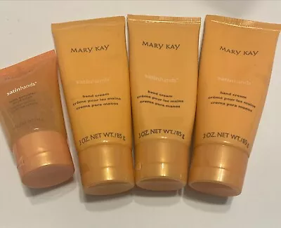 4~MARY KAY Satin Hands Cream Unscented 3ozEa & Scrub 2oz  Discontinued READ SALE • $19.99