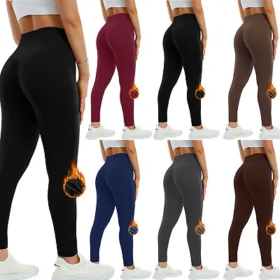 Fleece Lined Leggings Women Thick Soft High Waisted Tummy Control Thermal Pants • $16.99