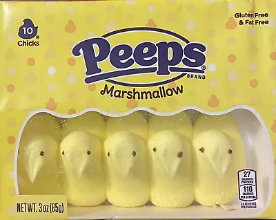 Peeps Marshmallow Chicks Yellow Easter Holiday Candy 10 Count - FREE SHIPPING • $9.99