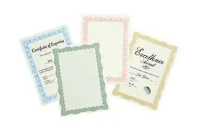 60 X Certificate Craft Papers & Seals A4 (Colour & Style Choice)  Free Post • £24.99