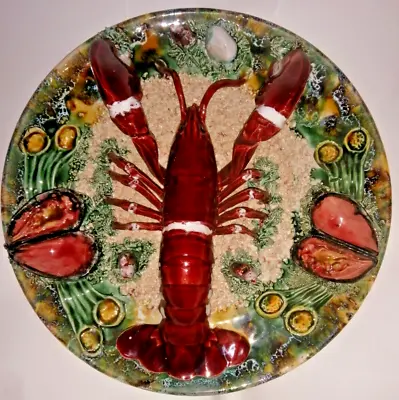 Majolica Lobster Decorative Plate Portugal Large Palissy • £225