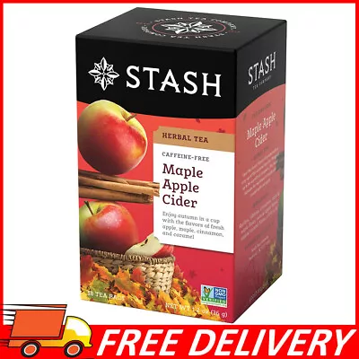 Stash Tea Maple Apple Cider Herbal Tea Caffeine Free Non-GMO 18ct (Pack Of 6) • $29.34