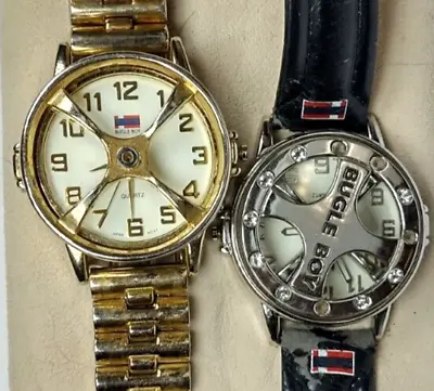 2 Vintage Bugle Boy Hubcap Watches - 1 Spinning  Large Watches 1977  Both Work! • $55