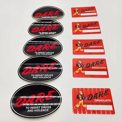 D.A.R.E 5 Oval Sticker And 5 Graduate Cards New Unused Lot Dare Vintage  • $14.95