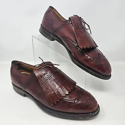 FootJoy Vintage Mens Golf Shoes Tassel Kiltie Metal Spikes Brown Leather 9.5 D • $69.99