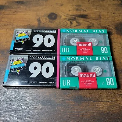 Maxell UR 90  Normal Bias Blankcassette Tapes Lot Of 2 New Sealed Plus 2 More • $14.99