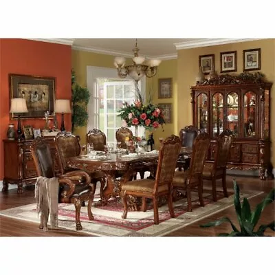 Bowery Hill Dining Table With Double Pedestal In Cherry Oak • $1517.99