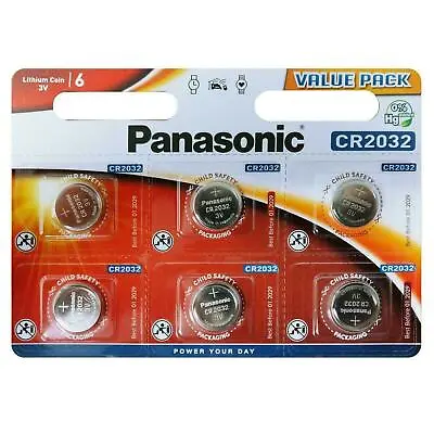 Panasonic CR2032 Lithium Coin Cell 2032 3V Battery Car Keys Fobs Toys Remote UK • £1.99