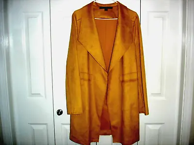 Hyfve Long Light Weight Draping  Faux Suede Mustard Yellow / Gold Coat Size L • $35
