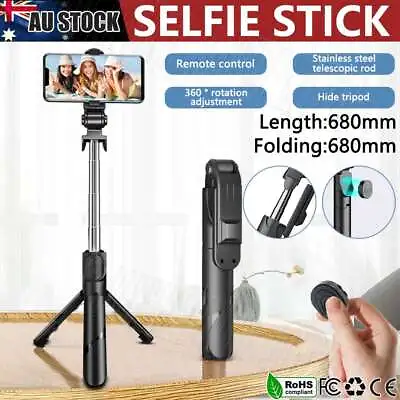 $12.99 • Buy Tripod Holder Stand Selfie Stick With Bluetooth Remote Mobile Phone For IPhone