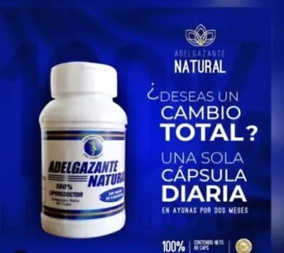 Adelgazante Natural LipoReductor Fat Burner Weigh Loss Supplement 60 Capsules • $44.99