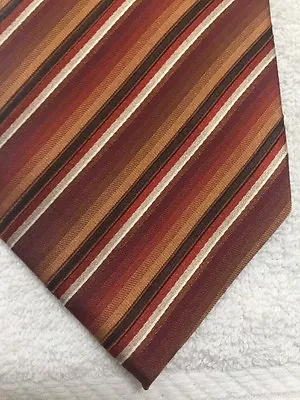 Van Heusen Mens Tie Orange Brown White Reds 3.75 X 60 • $14.28