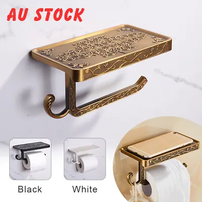 Toilet Roll Tissue Holder Stand Phone Shelf Bathroom Paper Holder Wall Mounted • $19.99