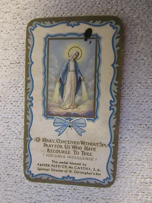 Vintage Catholic Holy Prayer Card Virgin Mary Conceived Without Sin Pray For Us • $4.11