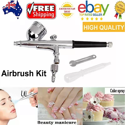 0.3mm Dual Action Airbrush Kit Air Compressor Spray Gun Cake Paint Nail Tattoo • $29.99