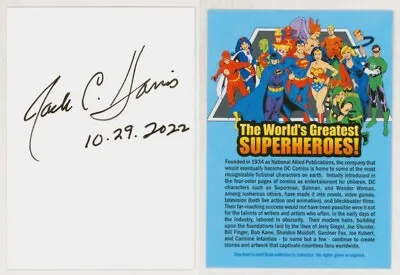 RARE Jack C Harris Signature DC Comics World's Greatest Super Heroes SIGNED Card • $29.99