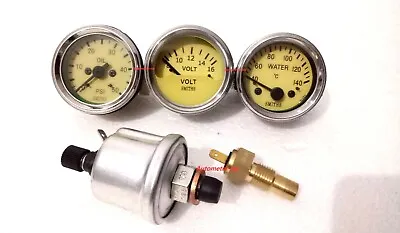 Smiths Gauges Set- Volt +Temp+ Mechanical Oil Gauges With Sender Cream Face ME • $36