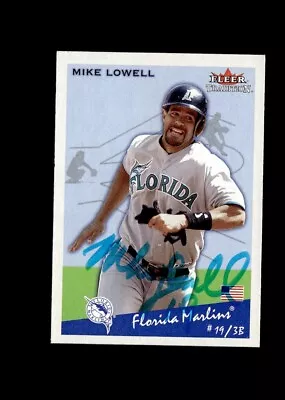 Mike Lowell 2002 Fleer Tradition Marlins Authentic Autographed Card • $4.99