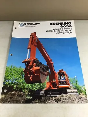 $39.99 • Buy Koehring 6633 Excavator Sales Booklet With Competitive Data