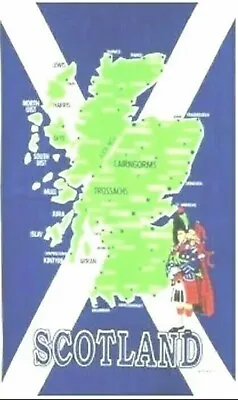 £4.39 • Buy Scotland Flag Map Tea Towel Wall Hanging Scottish Souvenir Memorable Gift