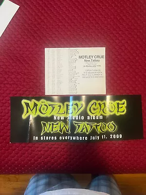 Motley Crue Maximum Rock Tour Promo Poster 2000 New Tattoo 8x24 • $19.99