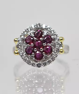 Victoria Wieck RING Sterling Silver Crystal Ruby 925 Signed HSN Gemstone Size 9 • $34.99