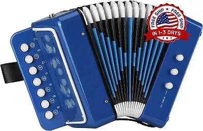 Acordeón Juguete Instrumentos Musicales Botón De 10 Teclas Para Niños US NUEVO • $94.99