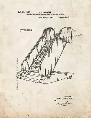 Airplane Airstairs Patent Print Old Look • $12.96