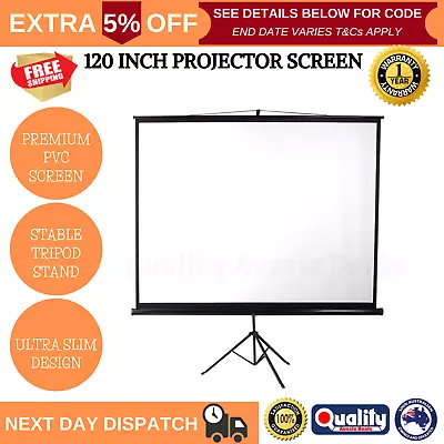 $162.74 • Buy 120 Inch Projector Screen Motorised 3D Cinema Tripod Stand Retractable Home NEW