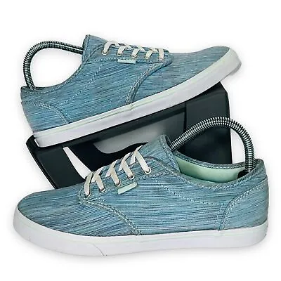 Vans Atwood Striped Blue / Aqua Green Sneakers Women's 8 • $25