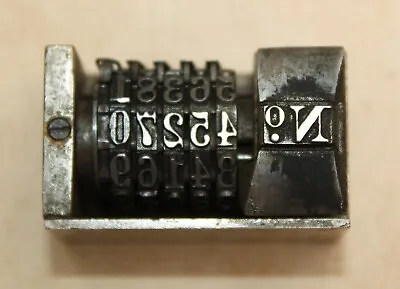 Vintage Antique Letterpress Reverse Numbering Machine - Bates # 27A 5 Digit • $35