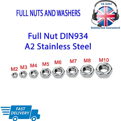 £3.25 • Buy Hex Nuts And Form A Washers Stainless Steel And Brass Finish Sizes M2 - M10