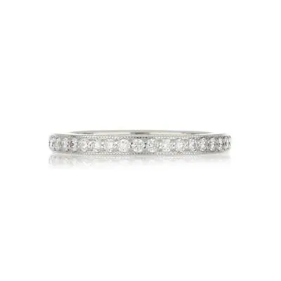 Tiffany & Co. Platinum Diamond Eternity Wedding Milgrain Edge Ring $4200 NEW  • $1999