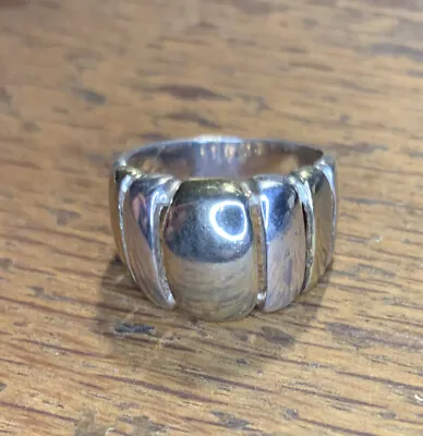 Two Tone Sterling Silver Vermeil Milor Italy Ring Size 6 • $19