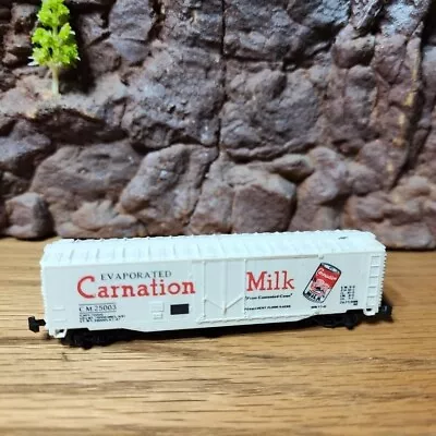 N Scale Atlas Fraight Car Carnations Milk Reefer Train Car Boxcar CM 25003 • $0.40