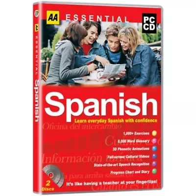 AA - Essential Spanish (2006) PC CD ROM    ****BRAND NEW & FACTORY SEALED**** • £3.99