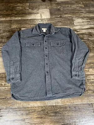 L.L. Bean Chamois Flannel Mens Large Button Up Long Sleeve Shirt Gray • $19.99