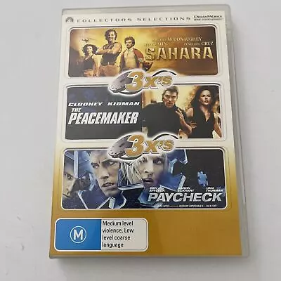 Sahara / The Peacemaker / Paycheck (DVD 2005 3-Disc) Region 4 • $11