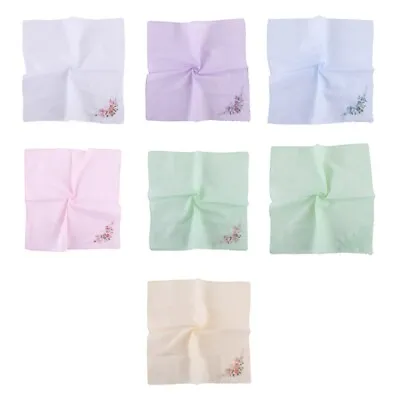 Floral Embroidery Handkerchief For Kids Men Women Elderly Handkerchief • £3.60