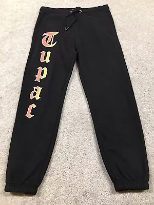 Tupac Sweatpants Men’s S 2PAC Brand Black Graphic Pockets Drawstring  • $17.77