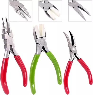 6 In 1 Loop Pliers Artistic Wire Pliers & Micro Curved Pliers Jewelry Making • £21.99