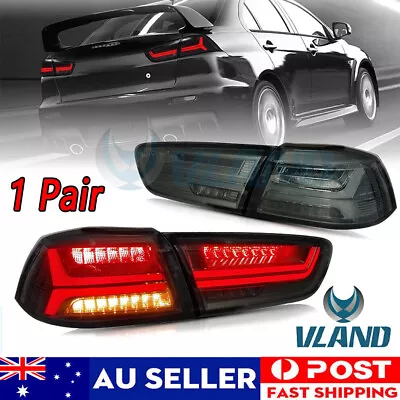 VLAND LED Smoked Tail Lights For 2008-2020 Mitsubishi Lancer & Evolution EVO X • $299.99