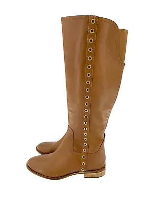 Michael Kors Boots Studded Brown Leather Leather Knee High Boots Sz 8 SH01 • $39.20