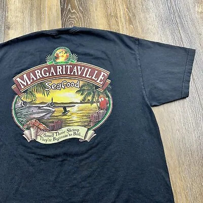 Vintage Jimmy Buffett Shirt Mens XXL Black Margaritaville Seafood Beach Party • $18.71